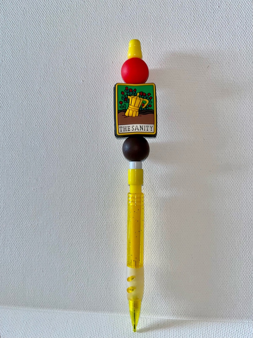 Yellow Novelty 'The Sanity' Decorative Ballpoint Pen